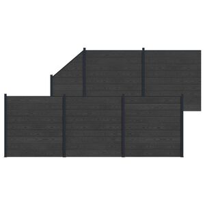 vidaXL S&uacute;prava plotov 6 pcs 965 x 186 cm WPC a hlin&iacute;k Čierna