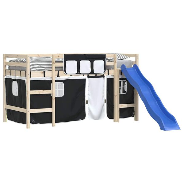 vidaXL Z&aacute;vesy pre poschodov&uacute; posteľ bielo-čierne polyester