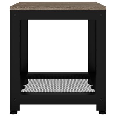 vidaXL Bočný stolík sivý a čierny 40x40x45 cm MDF a železo