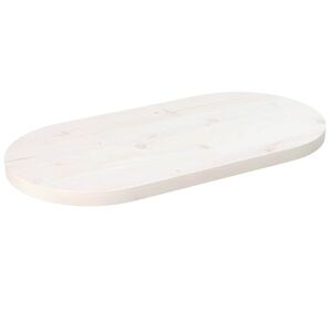 vidaXL Stolov&aacute; doska, biela 60x30x2,5 cm, borovicov&yacute; mas&iacute;v, ov&aacute;lna