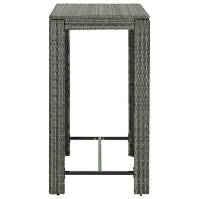 vidaXL Záhradný barový stolík sivý 100x60,5x110,5 cm polyratanový