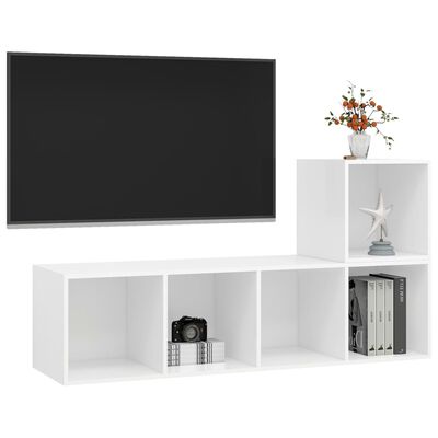 vidaXL 2-dielna súprava TV skriniek biela drevotrieska