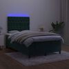 vidaXL Boxspring posteľ s matracom a LED, tmavozelen&aacute; 120x190cm, zamat