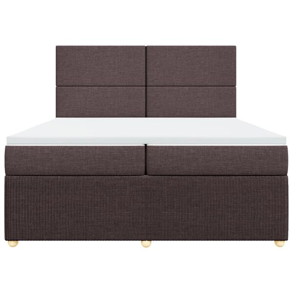 vidaXL Boxspring posteľ s matracom tmavohned&aacute; 200x200 cm l&aacute;tka