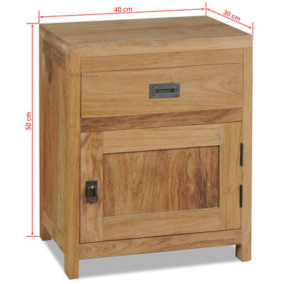 vidaXL Nočný stolík, masívne teakové drevo, 40x30x50 cm,