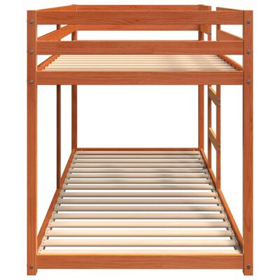 vidaXL Poschodová posteľ voskovo hnedá 80x200 cm borovicový masív