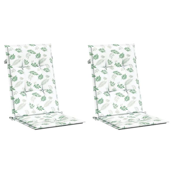 vidaXL Vank&uacute;&scaron;e na vysok&eacute; stoličky 2 ks vzor listov l&aacute;tka