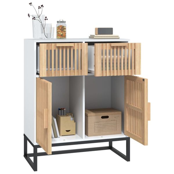 vidaXL Komoda biela 60x30x75 cm kompozitné drevo