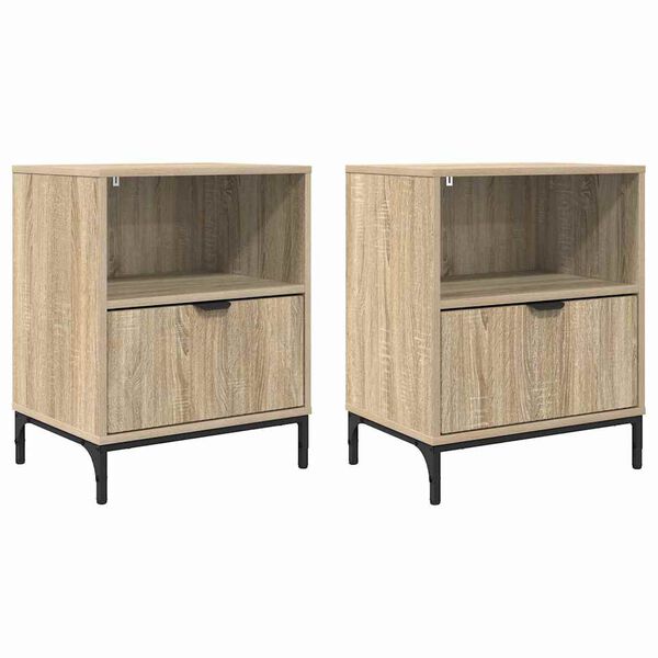 vidaXL Nočn&eacute; stol&iacute;ky 2 pcs dub sonoma 49 x 36 x 61 cm Kompozitn&eacute; drevo