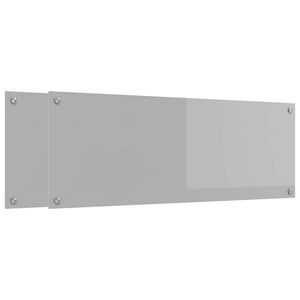 vidaXL Kuchynský backsplash 2 pcs Svetlosivá 110 x 40 cm tvrdené sklo