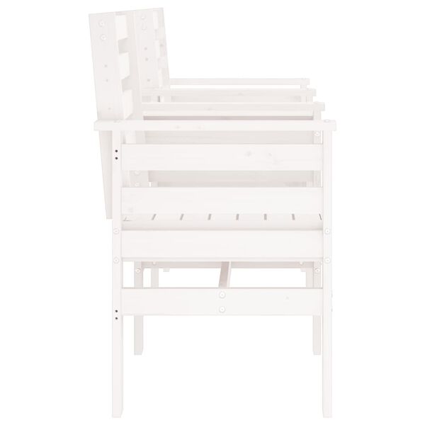 vidaXL Z&aacute;hradn&aacute; lavica so stolom 2-miestna biela mas&iacute;vna borovica