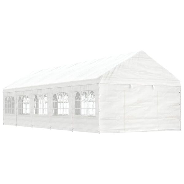 vidaXL Alt&aacute;nok so strechou, biely 11,15x4,08x3,22 m, polyetyl&eacute;n
