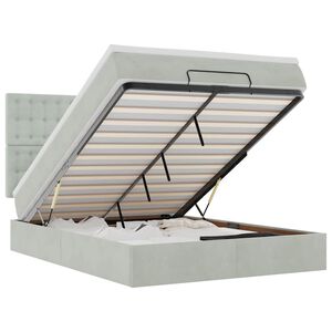 VidaXL Osmansk&aacute; posteľ s matracmi a LED svetlosiv&aacute; 140x190cm zamatov&aacute;