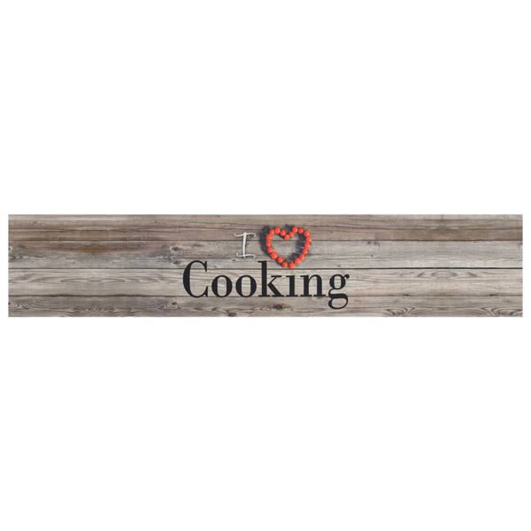 vidaXL Kuchynský koberec umývateľný Cooking sivý 60x300 cm zamat