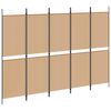 vidaXL 5-panelov&yacute; paravan B&eacute;žov&aacute; 250 x 180 cm L&aacute;tka