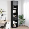 vidaXL Highboard Čierny dub 50 x 42,5 x 225 cm Kompozitn&eacute; drevo