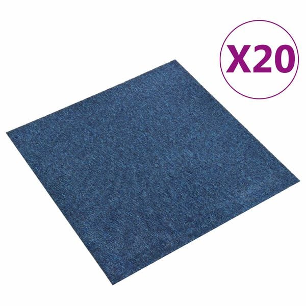 vidaXL Koberec 20 pcs Tmavomodr&aacute; 50 x 50 cm 100% polypropyl&eacute;n