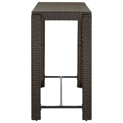 vidaXL Záhradný barový stolík hnedý 140,5x60,5x110,5 cm polyratanový