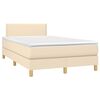 vidaXL Boxspring posteľ s matracom krémová 120x190 cm látka