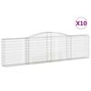vidaXL Obl&uacute;kov&eacute; gabi&oacute;nov&eacute; ko&scaron;e 10 ks 400x30x100/120cm pozinkov. železo