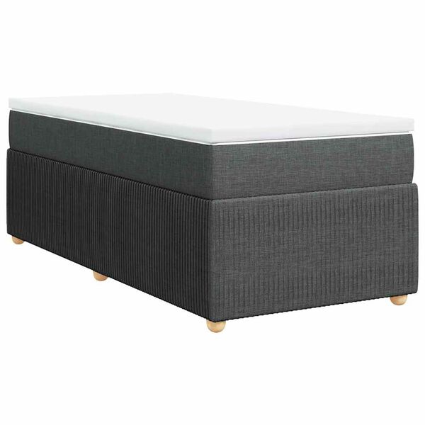 vidaXL Boxspring posteľ s matracom tmavosiv&aacute; 100x200 cm l&aacute;tka