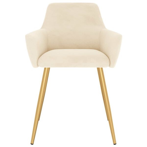 vidaXL jed&aacute;lensk&eacute; stoličky 4 ks kr&eacute;mov&eacute; zamatov&eacute;