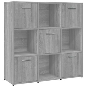 vidaXL Knižnica siv&yacute; dub sonoma 90x30x90 cm spracovan&eacute; drevo