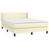 vidaXL Boxspring posteľ s matracom kr&eacute;mov&aacute; 140x190 cm umel&aacute; koža