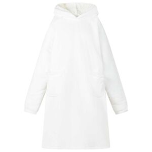 vidaXL Mikina s kapucňou Biela M Fleece a flanel