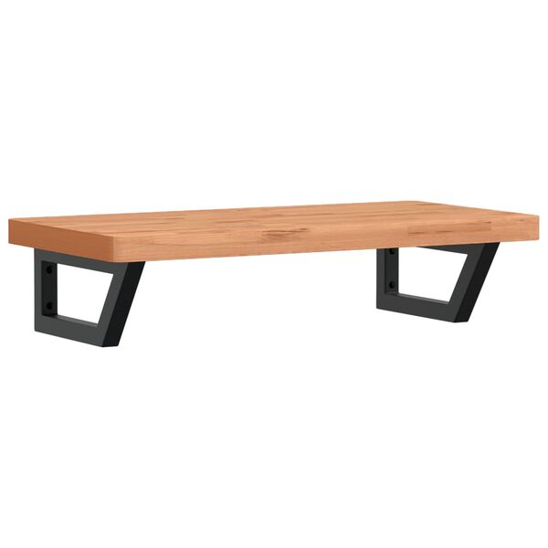 vidaXL Polica pod um&yacute;vadlo n&aacute;stenn&aacute; oceľ a bukov&yacute; mas&iacute;v