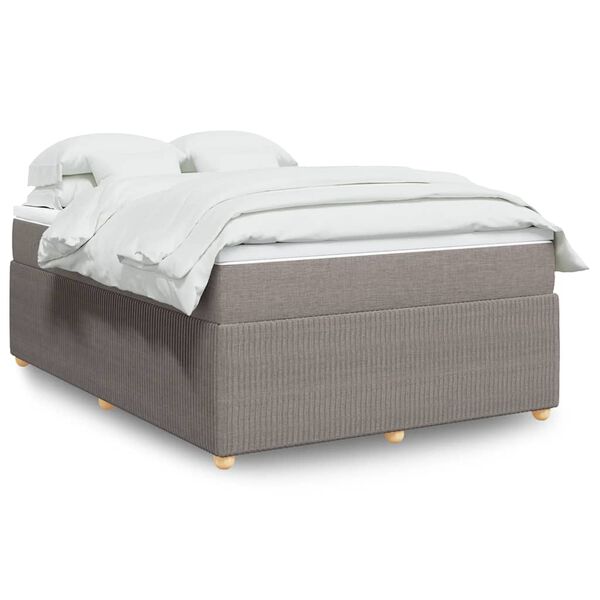 vidaXL Boxspring posteľ s matracom sivohned&yacute; 140x190 cm l&aacute;tka