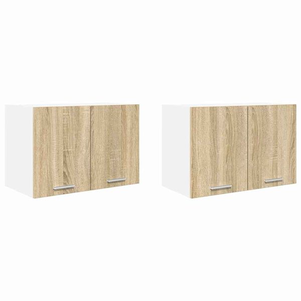 vidaXL Z&aacute;vesn&aacute; skrinka 2 pcs Sonoma dub a biela 60 x 31 x 40 cm