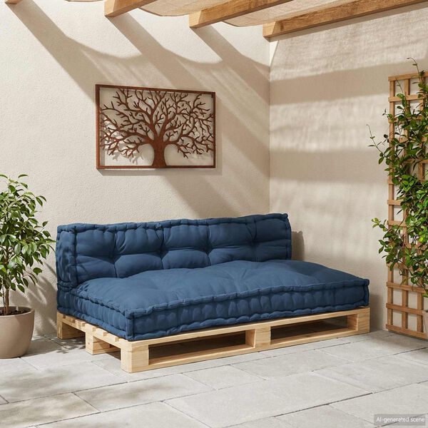 vidaXL Vank&uacute;&scaron; na paletov&yacute; gauč 2 pcs Indigo 120 x 80 x 38 cm L&aacute;tka