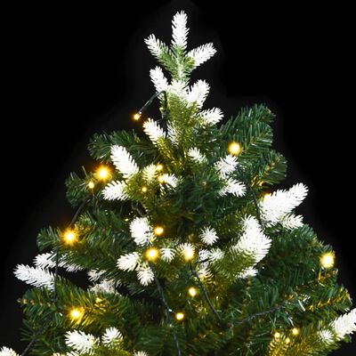 vidaXL Umelý výklopný vianočný stromček 150 LED a vločky snehu 120 cm