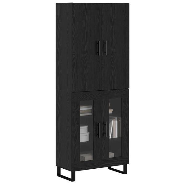 vidaXL Highboard 2 pcs Čierny dub 69,5 x 34 x 180 cm