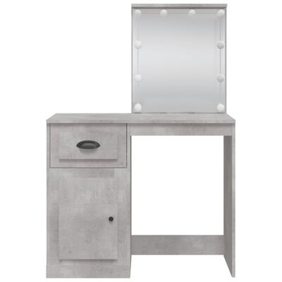 vidaXL Toaletný stolík s LED svetlami betónovo sivý 90x42x132,5 cm