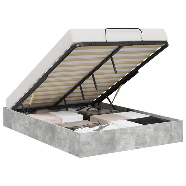 vidaXL Otomanov&yacute; posteľn&yacute; r&aacute;m s &uacute;ložiskom Bet&oacute;novo Siv&aacute; 120 x 200 cm