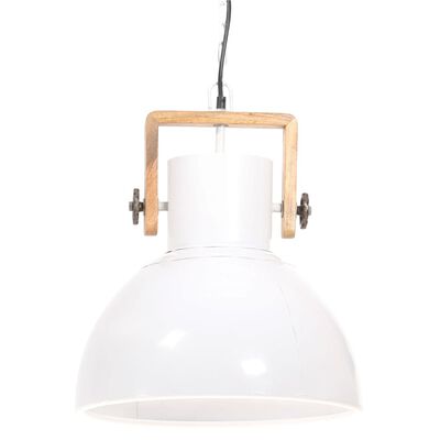 vidaXL Industriálna závesná lampa 25 W biela 40 cm okrúhla E27