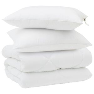 vidaXL Zimn&yacute; prehoz s vank&uacute;&scaron;om 3 pcs Biela Mikrovl&aacute;kno