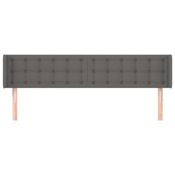 vidaXL Čelo postele so záhybmi sivé 183x16x78/88 cm umelá koža