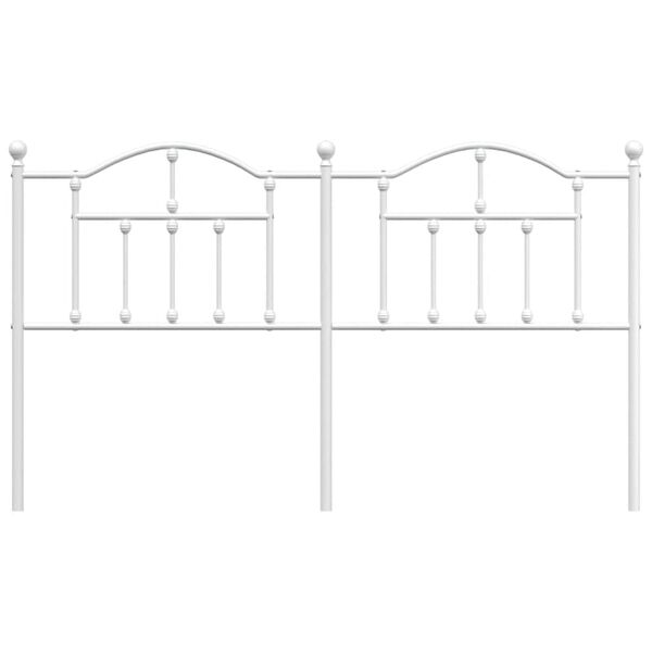 vidaXL Kovov&eacute; čelo postele biele 160 cm