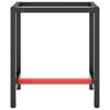 vidaXL R&aacute;m pracovn&eacute;ho stola matn&yacute; čierny a matn&yacute; červen&yacute; 70x50x79 cm kov