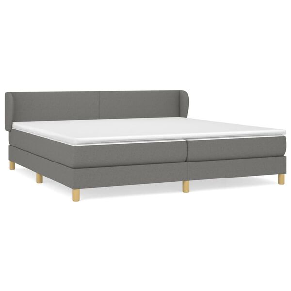 vidaXL Boxspring posteľ s matracom tmavosiv&aacute; 200x200 cm l&aacute;tka