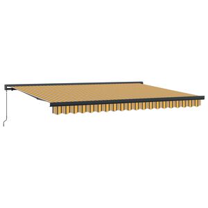 vidaXL Sklopn&aacute; mark&iacute;za Žlt&aacute; a &Scaron;ed&aacute; 400 &times; 300 cm Pl&aacute;tno a hlin&iacute;k