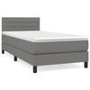 vidaXL Posteľn&yacute; r&aacute;m boxsping s matracom tmavosiv&yacute; 80x200 cm l&aacute;tka