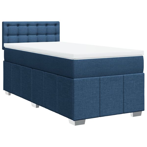 vidaXL Boxspring posteľ s matracom modrá 100x200 cm látka
