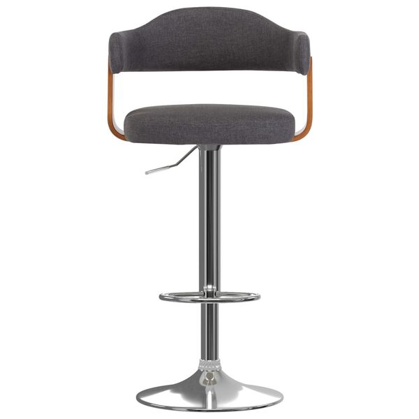 vidaXL Barové stoličky 2 ks tmavosivé ohýbané drevo a látka