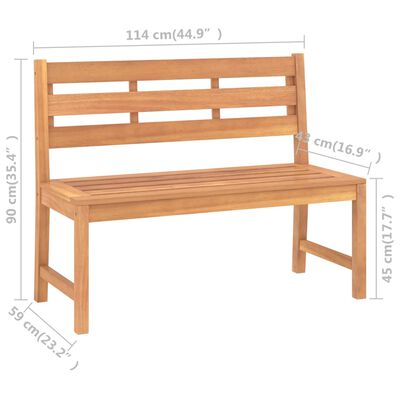 vidaXL Záhradná lavička 114 cm masívne tíkové drevo