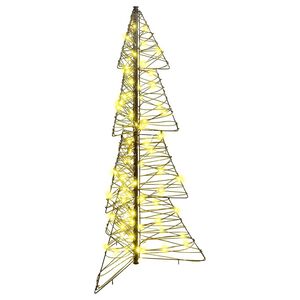 vidaXL Vianočn&yacute; stromček 100 LED Tepl&aacute; biela 120 cm Ratan
