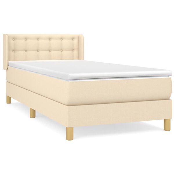 vidaXL Boxspring posteľ s matracom kr&eacute;mov&aacute; 100x200 cm l&aacute;tka